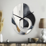 Abstract Marble Shapes II - Asymmetric Metal Wall Clock