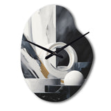 Abstract Marble Shapes II - Asymmetric Metal Wall Clock