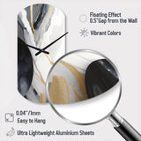 Black And Gold Harmony Of Marble I - Asymmetric Metal Wall Clock