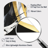 Black And Gold Harmony Of Marble IV - Asymmetric Metal Wall Clock