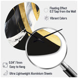 Black And Gold Harmony Of Marble IV - Asymmetric Metal Wall Clock