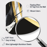 Black And Gold Harmony Of Marble IV - Asymmetric Metal Wall Clock