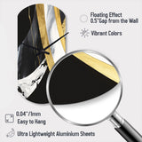 Black And Gold Harmony Of Marble IV - Asymmetric Metal Wall Clock