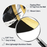 Black And Gold Harmony Of Marble IV - Asymmetric Metal Wall Clock