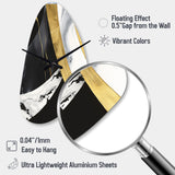 Black And Gold Harmony Of Marble IV - Asymmetric Metal Wall Clock