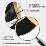 Black And Gold Harmony Of Marble IV - Asymmetric Metal Wall Clock