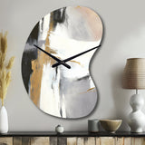Black And Gold Harmony Of Marble VI - Asymmetric Metal Wall Clock