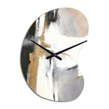 Black And Gold Harmony Of Marble VI - Asymmetric Metal Wall Clock