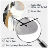 Black And Gold Harmony Of Marble VI - Asymmetric Metal Wall Clock