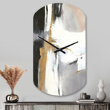 Black And Gold Harmony Of Marble VI - Asymmetric Metal Wall Clock