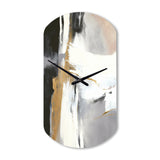 Black And Gold Harmony Of Marble VI - Asymmetric Metal Wall Clock