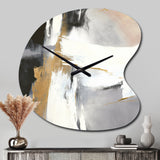Black And Gold Harmony Of Marble VI - Asymmetric Metal Wall Clock