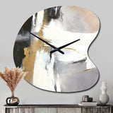Black And Gold Harmony Of Marble VI - Asymmetric Metal Wall Clock