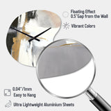 Black And Gold Harmony Of Marble VI - Asymmetric Metal Wall Clock