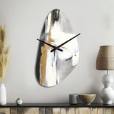 Black And Gold Harmony Of Marble VI - Asymmetric Metal Wall Clock