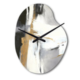 Black And Gold Harmony Of Marble VI - Asymmetric Metal Wall Clock