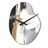 Black And Gold Harmony Of Marble VI - Asymmetric Metal Wall Clock