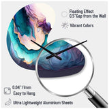 Blue Purple Abstract Geode I - Asymmetric Metal Wall Clock