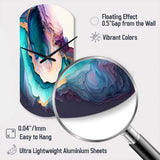 Blue Purple Abstract Geode I - Asymmetric Metal Wall Clock