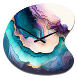 Blue Purple Abstract Geode I - Asymmetric Metal Wall Clock