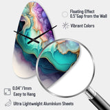 Blue Purple Abstract Geode II - Asymmetric Metal Wall Clock