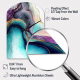 Blue Purple Abstract Geode III - Asymmetric Metal Wall Clock