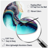 Blue Purple Abstract Geode III - Asymmetric Metal Wall Clock