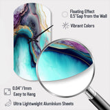 Blue Purple Abstract Geode III - Asymmetric Metal Wall Clock