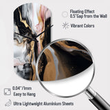 Black Gold Marble Splash I - Asymmetric Metal Wall Clock