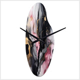 Black Gold Marble Splash II - Asymmetric Metal Wall Clock