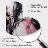 Black Gold Marble Splash II - Asymmetric Metal Wall Clock