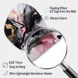 Black Gold Marble Splash II - Asymmetric Metal Wall Clock