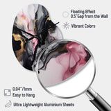 Black Gold Marble Splash II - Asymmetric Metal Wall Clock
