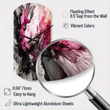 Black Gold Marble Splash V - Asymmetric Metal Wall Clock