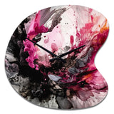 Black Gold Marble Splash V - Asymmetric Metal Wall Clock