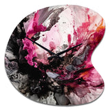 Black Gold Marble Splash V - Asymmetric Metal Wall Clock
