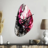 Black Gold Marble Splash V - Asymmetric Metal Wall Clock