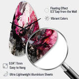 Black Gold Marble Splash V - Asymmetric Metal Wall Clock