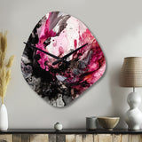 Black Gold Marble Splash V - Asymmetric Metal Wall Clock