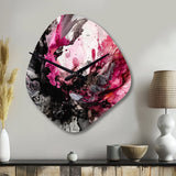 Black Gold Marble Splash V - Asymmetric Metal Wall Clock