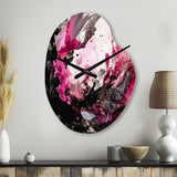 Black Gold Marble Splash V - Asymmetric Metal Wall Clock
