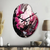 Black Gold Marble Splash V - Asymmetric Metal Wall Clock
