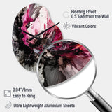 Black Gold Marble Splash V - Asymmetric Metal Wall Clock