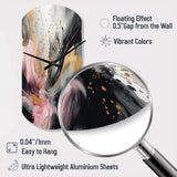 Pink Gold Texture Splash Marble III - Asymmetric Metal Wall Clock