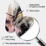 Pink Gold Texture Splash Marble III - Asymmetric Metal Wall Clock