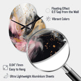 Pink Gold Texture Splash Marble III - Asymmetric Metal Wall Clock