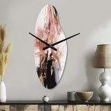 Pink Gold Marble Texture I - Asymmetric Metal Wall Clock