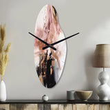 Pink Gold Marble Texture I - Asymmetric Metal Wall Clock