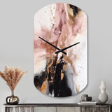 Pink Gold Marble Texture I - Asymmetric Metal Wall Clock