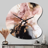 Pink Gold Marble Texture I - Asymmetric Metal Wall Clock
